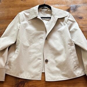 Theory Cream Trench Coat Size M. Like New